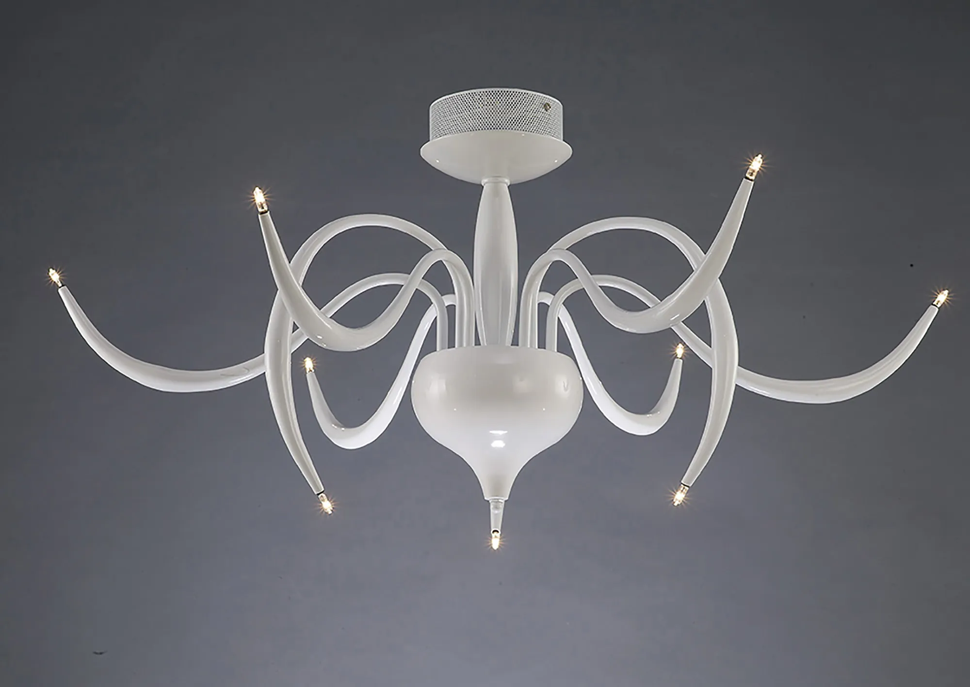 Llamas Gloss White Ceiling Lights Diyas Semi Flush Fittings